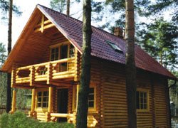 Сосновый бор - проект двухэтажного деревянного дома (78 кв.м.)